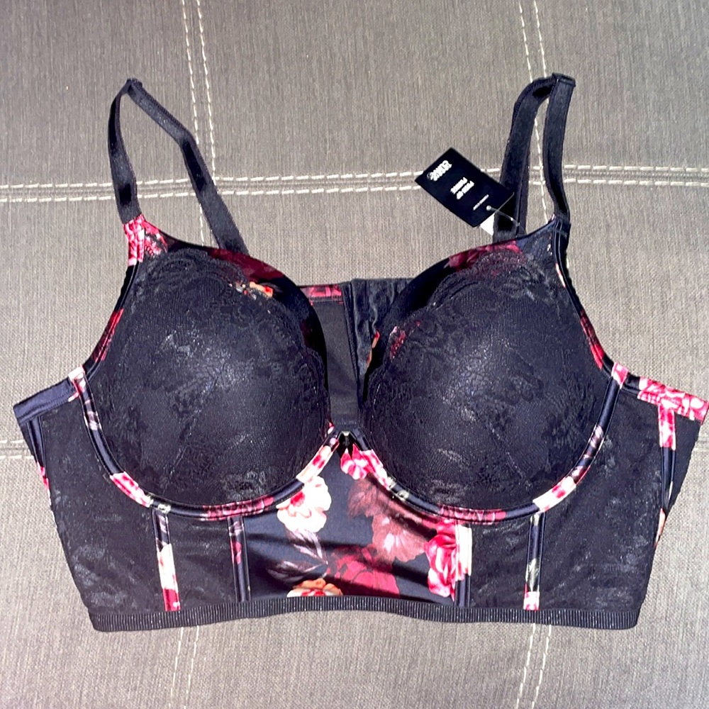 TORRID FLORAL LONG LINE BRA LINGERIE